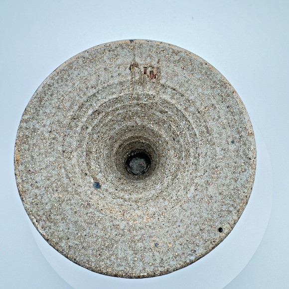 Studio Art Pottery Goblet Chalice Cup Textured Brown Black Stoneware Signed #1 - Picture 7 of 11